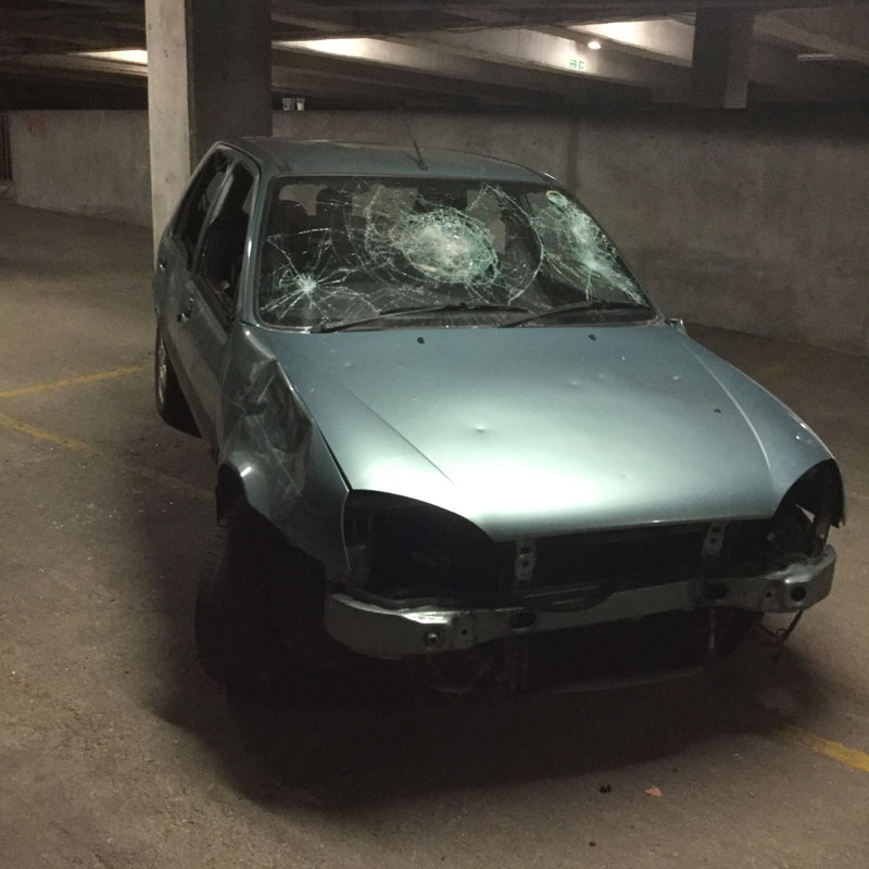 Author Stephen Bayley decided to baptise his book 'Death Drive' with a night of performance art in which guests were invited to destroy a beaten up old Saab...