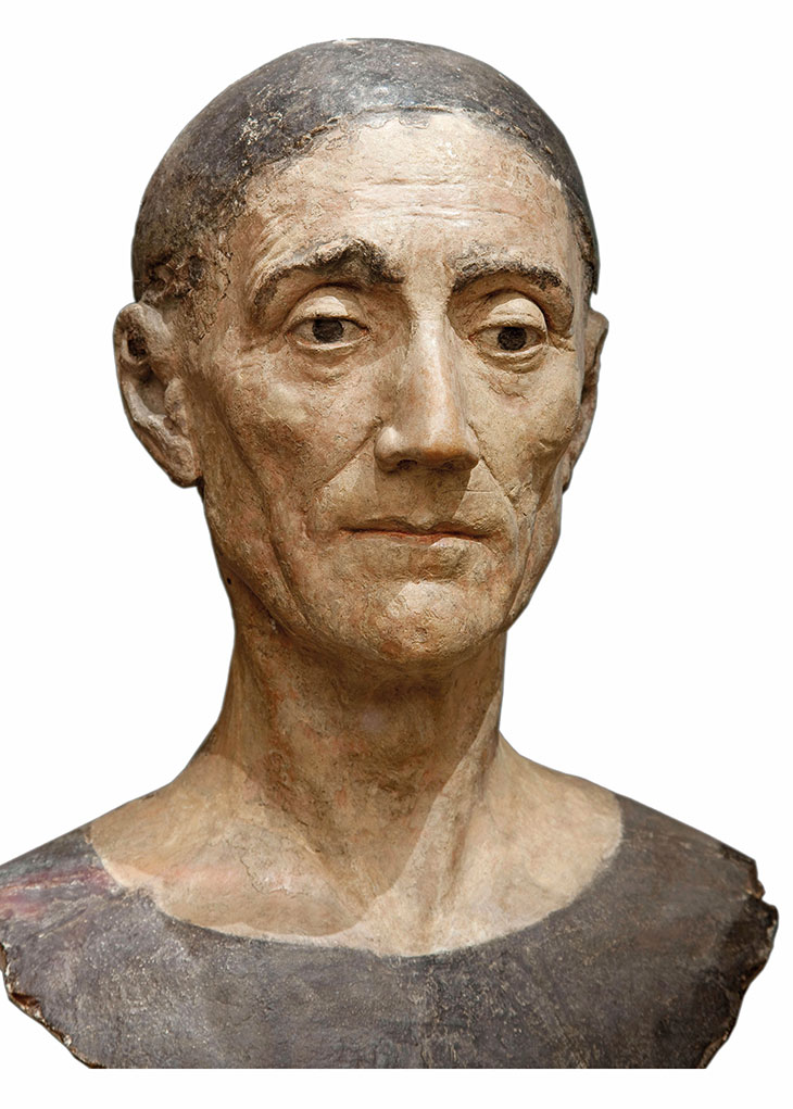 Funeral effigy head of Henry VII (1509), attrib. to Pietro Torrigiano.