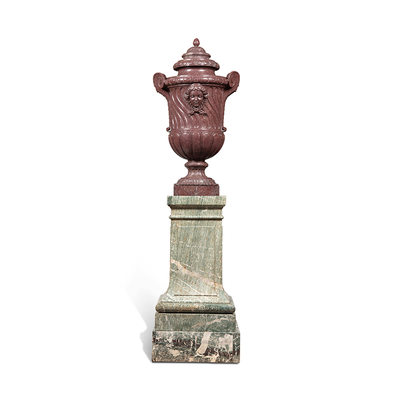 Porphyry vase (one of pair; c. 1680–1710), Rome. Sotheby's Paris (est. €1m–€2m)