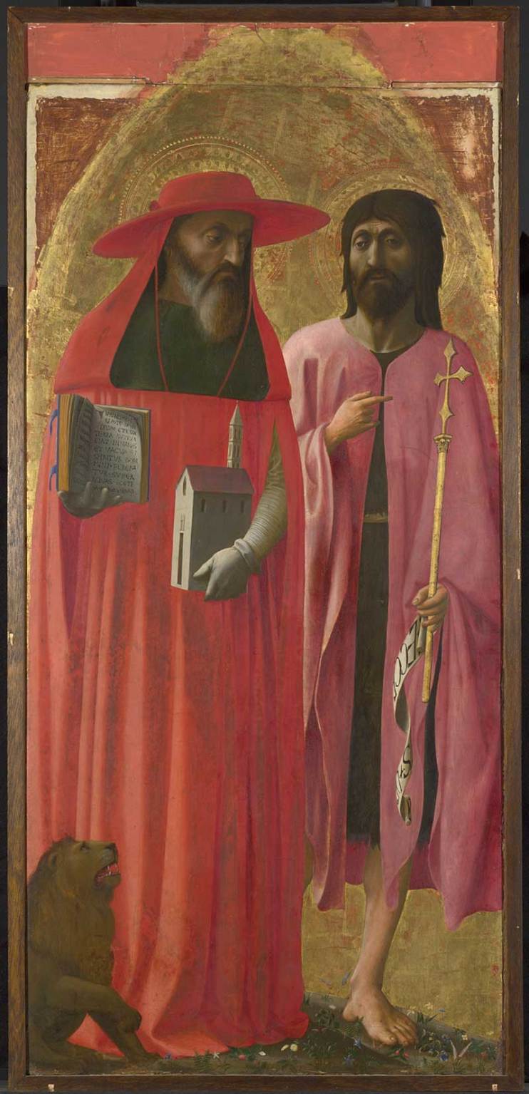 ‘Saints Jerome and John the Baptist’ (c. 1428–9), Masaccio. The ...