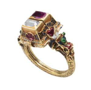 Renaissance Gimmel Ring with memento mori (1631), Germany