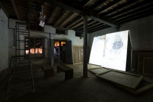 Installation view of Bani Abidi's 'Death at a 30-Degree Angle' at the Kochi-Muziris Biennale in 2012.