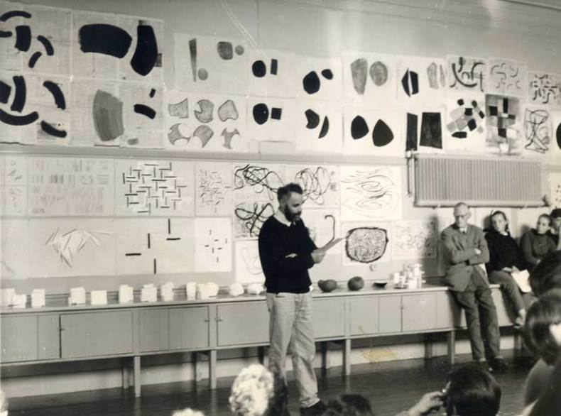 Victor Pasmore teaching.