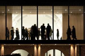 The Whitworth at night, park side.