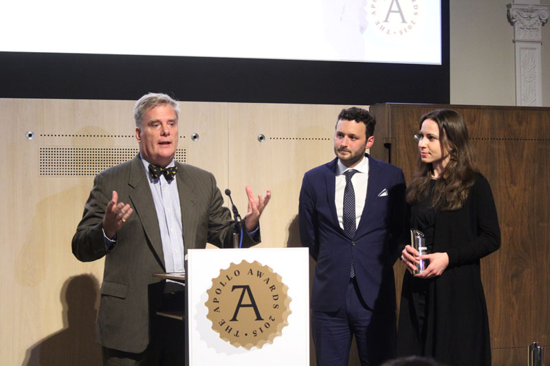 Roger Michel, director of the Institute for Digital Archeology, collects the Apollo Award for Digital Innovation of the Year