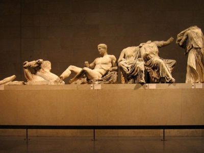 East pediment of the Parthenon frieze at the British Museum.