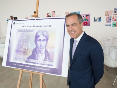 Bank of England Governer Mark Carney unveiled the design for a new £20 at Turner Contemporary today (22 April).