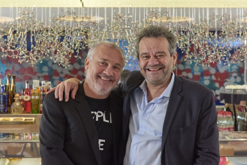 Damien Hirst and Mark Hix at Pharmacy 2