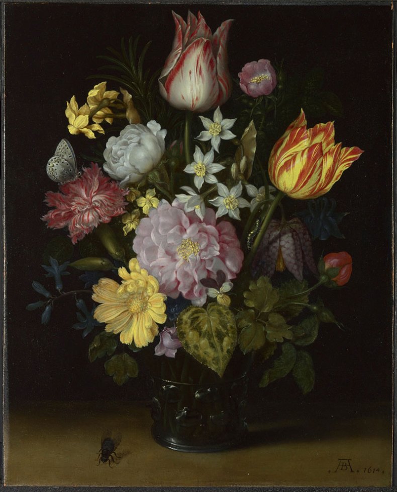 Flowers in a Glass Vase