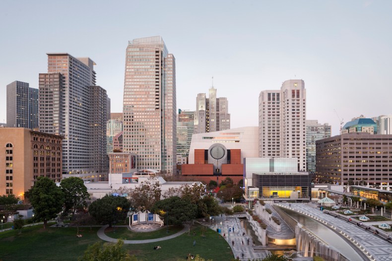 View of SFMOMA from Yerba Buena Gardens