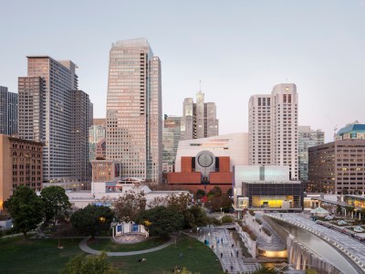 View of SFMOMA from Yerba Buena Gardens