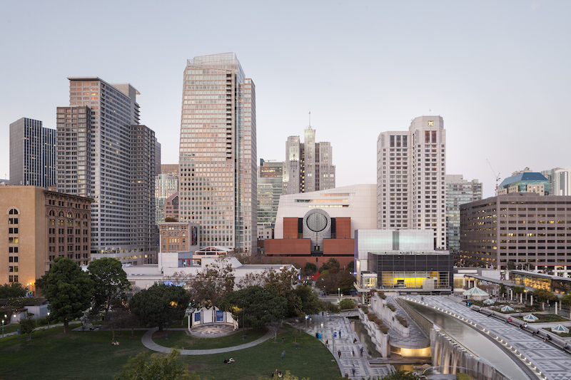 View of SFMOMA from Yerba Buena Gardens