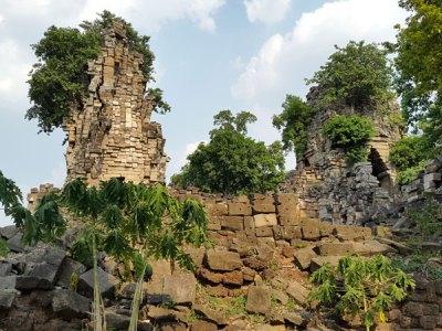 The Angkor-period temple of Banteay Top, within the Banteay Chhmar acquisition block. Lidar revealed details of a large earthen enclosure and additional temple sites and occupation areas in the vicinity of this large stone temple.