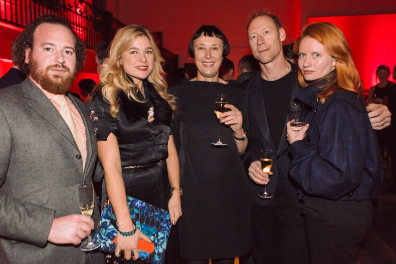 Ezra Konvitz, Kate Bryan, Cornelia Parker, Jeff McMillan and Megan Piper at the Apollo Awards 2016. Photo © Amy Scaife