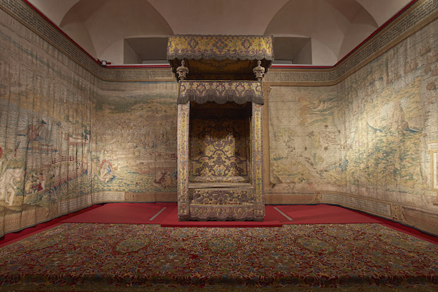 A recreation of the room in which Charles's III lay in state in 1788, at the Palacio Real, Madrid