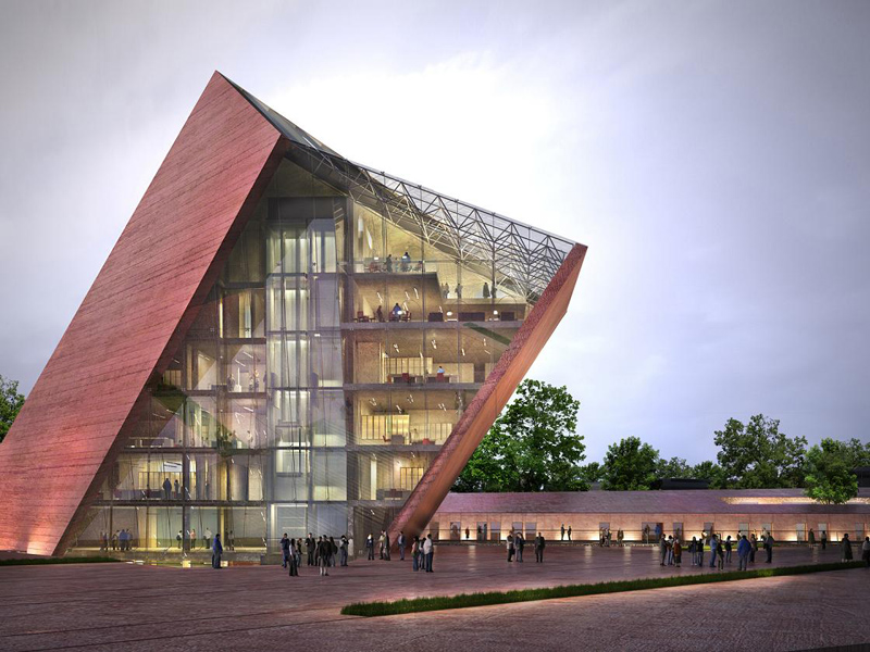 Visualisation of Gdansk's Museum of the Second World War building designed by Studio Kwadrat