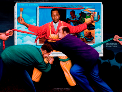 A Painting to Defend, (1993), Chéri Samba.