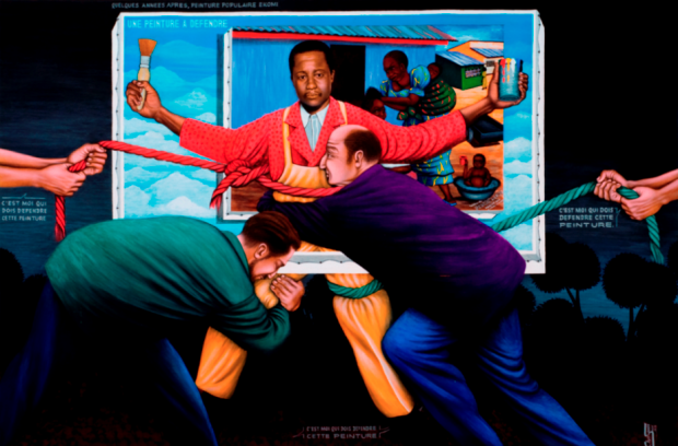 A Painting to Defend, (1993), Chéri Samba.