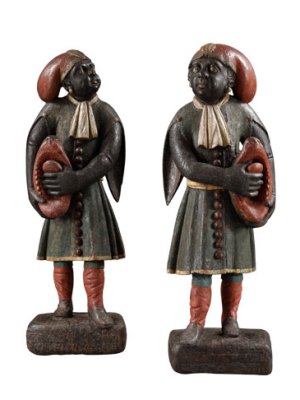 A pair of blackamoor figures (c. 1740), Dutch. Carcaci, £28,000