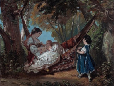Mother and Child on a Hammock (c. 1844), Gustave Courbet. Matthiesen Gallery, price on application