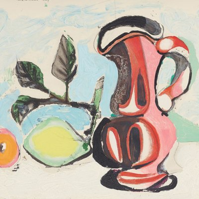 Nature morte au citron et pichet rouge (Still Life with Lemon and Red Pitcher) (1964), after Pablo Picasso. Estimate: $6,000–8,000