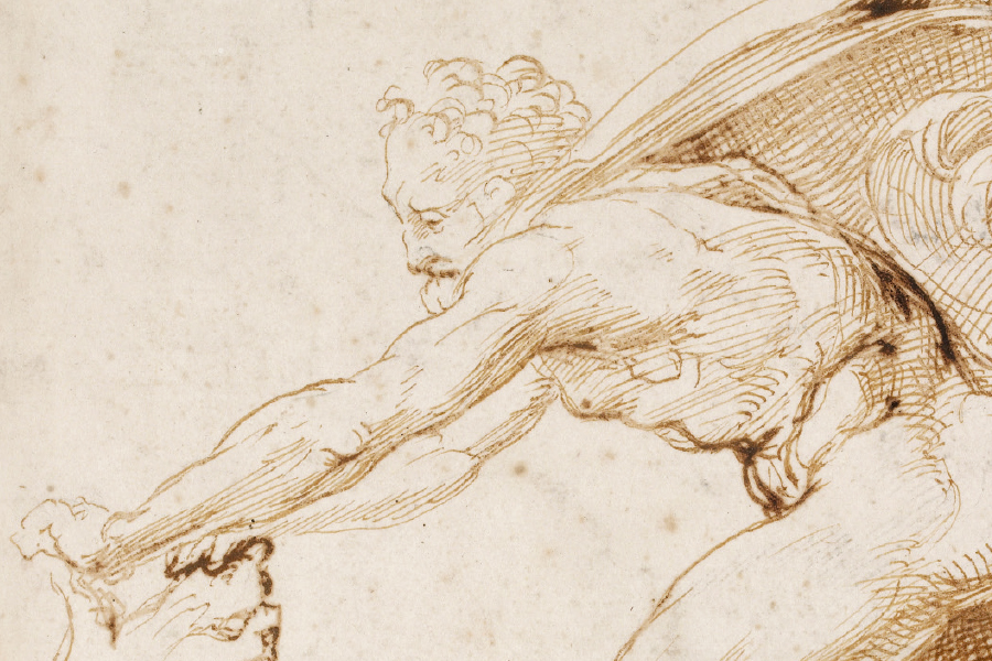 Hercules overpowering the Nemean lion (detail; c. 1507–08), Raphael