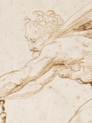 Hercules overpowering the Nemean lion (detail; c. 1507–08), Raphael