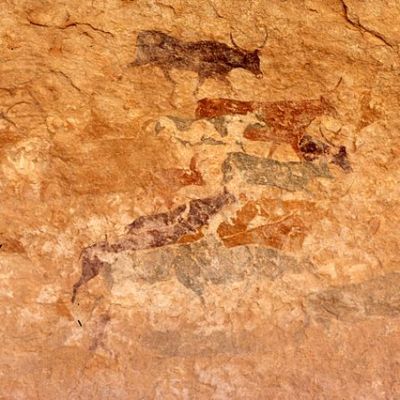 Rock art at the Unesco World Heritage Site of Tassili n'Ajjer in Algeria. Photo: Wikimedia Commons