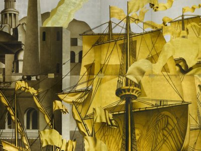 Eight Panels from 'The Birth of Aphrodite' mural from the Grand Salon of the S.S. Normandie (c. 1934), Jean Dupas. Estimate in the region of $1 million. Image courtesy Sotheby's