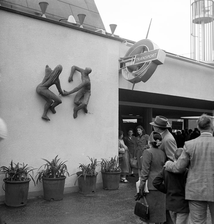 The Sunbathers on the north wall of Station Gate at the Festival of Britain (17 May 1951). Photo: PA Images