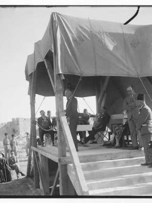 Sir John Chancellor laying the foundations stone of the Rockefeller Museum in Jerusalem, June 1930. Library of Congress Prints and Photographs Division, Washington, D.C.