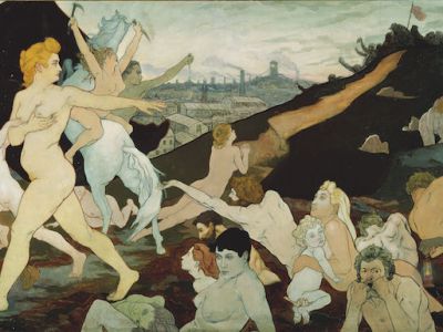 The Dawn of Labour (c. 1891), Charles Maurin. Musée d'art moderne et contemporain, Saint-Étienne Metropole, France. Photo: Yves Bresson; Musée d’art moderne et contemporain, Saint-Étienne Métropole, France