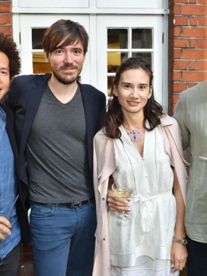 Michael Armitage, Eugenio Re Rebaudengo, Olga Donskova and Nick Goss at the Apollo summer party 2017. Photo © Nick Harvey