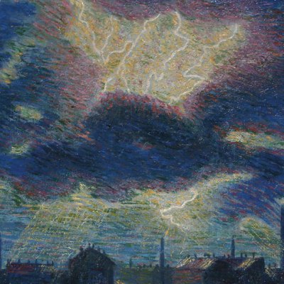 Lampi (Flashes) (detail; 1909–10), Luigi Russolo. Galleria dello Scudo at Flashback