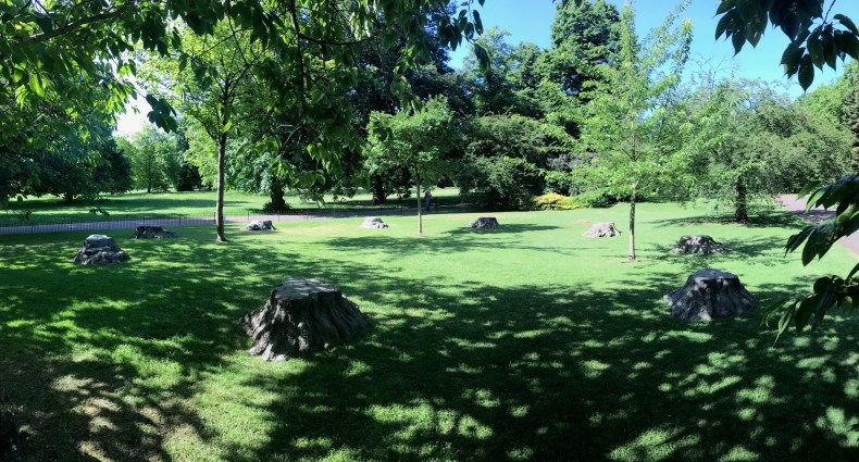 Bronze Oak Grove (2017; installation view, North Flower Work, Kensington Gardens), Rob and Nick Carter