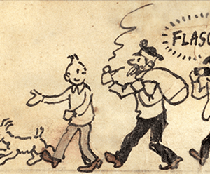 Tintin dans le metro