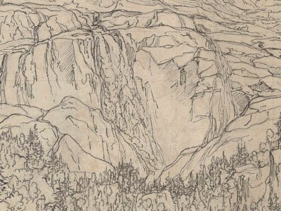 The Schmadribach Waterfall above Lauterbrunnen (detail; c.1793), Joseph Anton Koch. Purchased by the British Museum with the assistance of The Art Fund, the American Friends of the British Museum, the Tavolozza Foundation, Charles Booth-Clibborn, the Wakefield Trust and the Ottley Group