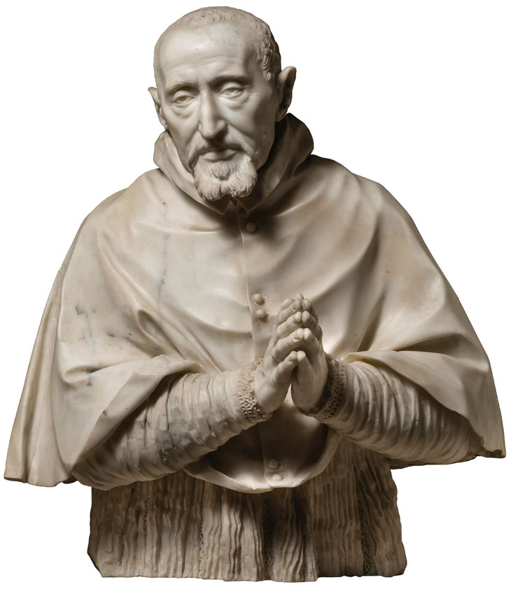 Bust of Cardinal Roberto Bellarmino (1621–24), Gian Lorenzo Bernini. Church of the Gesù, Rome. 