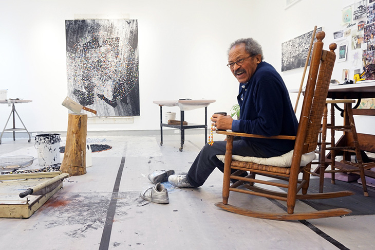 Jack Whitten photographed in his studio in 2015.