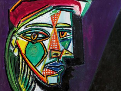 Femme au béret et à la robe quadrillée (Marie-Thérèse Walter) Pablo Picasso (1937).