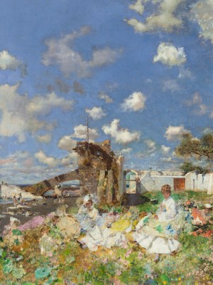 Beach at Portici (detail; 1874), Mariano Fortuny y Marsal. Meadows Museum, SMU, Dallas