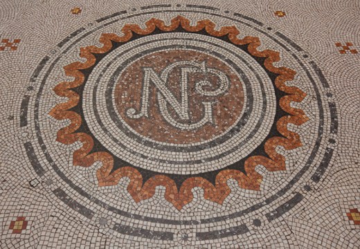 Detail of the National Portrait Gallery's main entrance mosaic