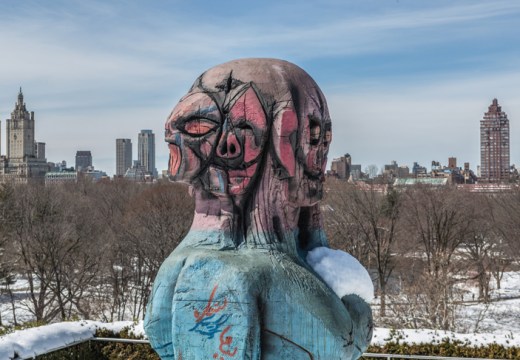 Installation view of ‘The Roof Garden Commission: Huma Bhabha, We Come in Peace’ at the Metropolitan Museum of Art, New York.