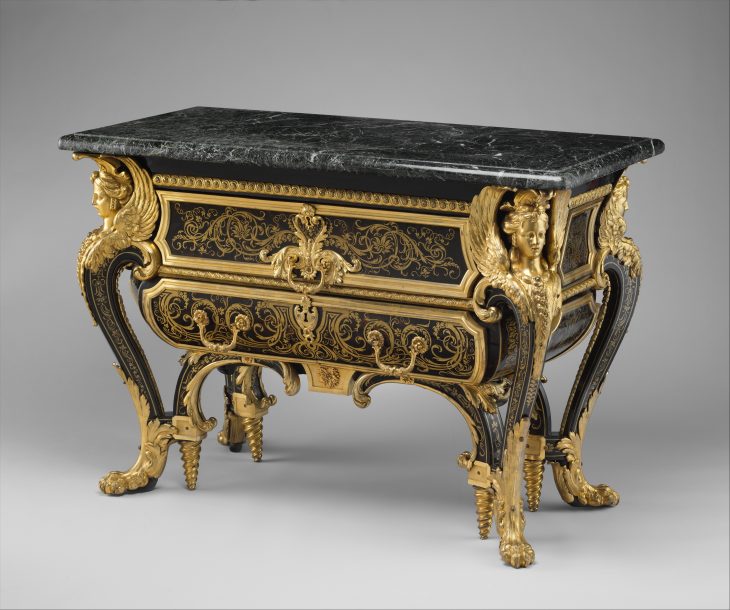 A genuine commode made by André-Charles Boulle in c. 1710–20, at Metropolitan Museum of Art, New York.