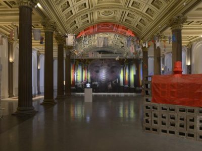 Installation view of a work by John Russell, part of 'Cellular World' at the Gallery of Modern Art, Glasgow International Festival 2018, photo: © Alan Dimmick