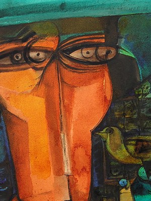 Head of the Undersecretary (detail; 2000), Ibrahim El-Salahi.