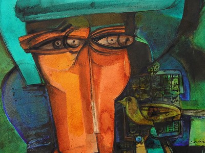 Head of the Undersecretary (detail; 2000), Ibrahim El-Salahi.