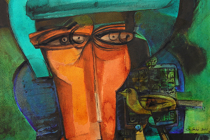 Head of the Undersecretary (detail; 2000), Ibrahim El-Salahi.