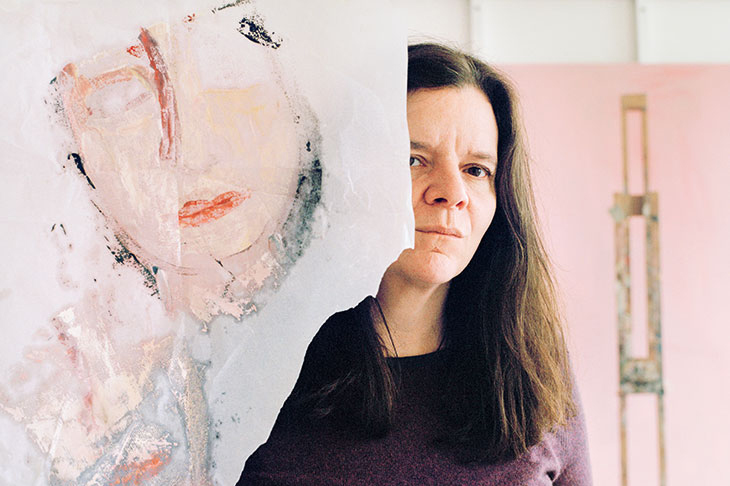 Chantal Joffe photographed in her studio in March 2018.