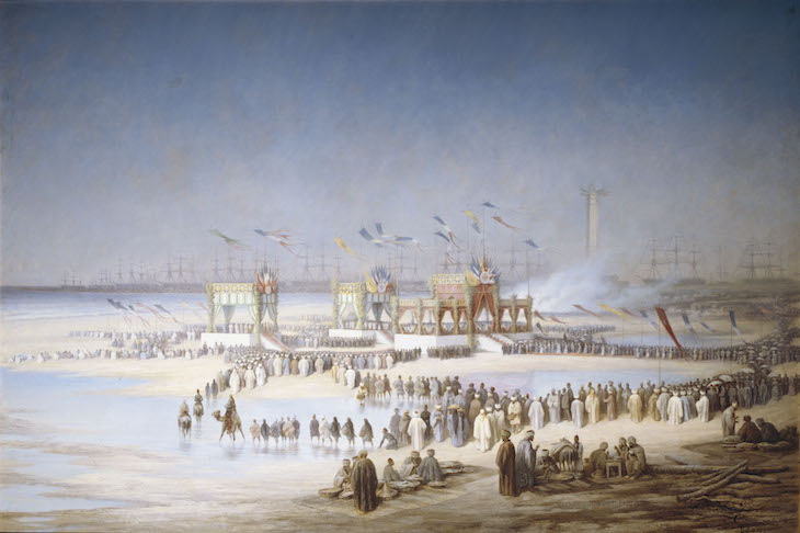 Cérémonie d'inauguration du Canal de Suez à Port-Saïd. (17 November 1869), Edouard Riou.